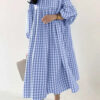 Plaid Breeze Dream Plus Size Boho Dress