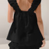 Boho Chic  Ruffled Square Neck Top and Shorts Set