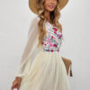afea4560777079fa.jpg White Boho Floral Mesh Sleeve Lined Dress