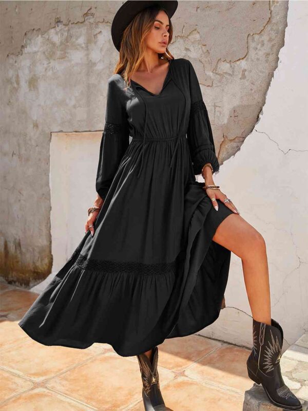 c0647b6ea14b4a0d8ce017f820e4d9b4-Min.jpg Tie Neck Balloon Sleeve Midi Dress