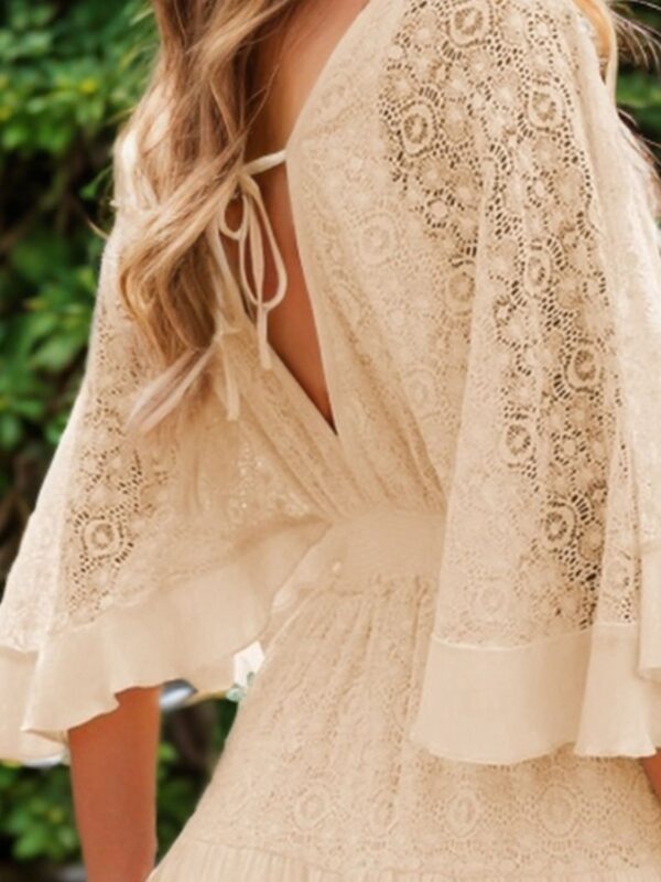 d279c9c7-53e5-4f71-a513-26323674bc21-Max.jpg Spirit and Rebel Lace Cutout Half Sleeve Mini Boho Dress