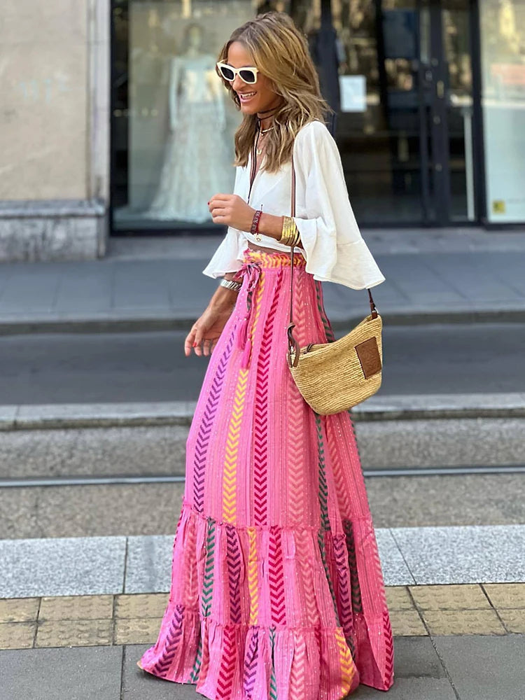 Free Spirit Wanderlust Boho Maxi Skirt