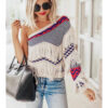 download_7.jpg Hamptons Rustic Knitted One Shoulder Fringe Sweater