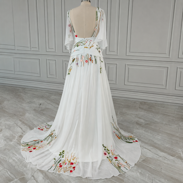Enchanted Garden Floral Boho Wedding Dress