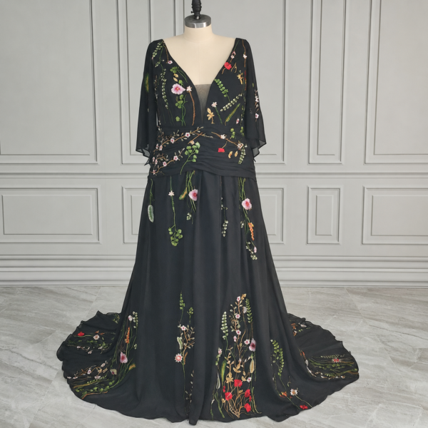 Enchanted Garden Floral Boho Wedding Dress