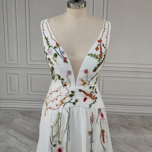 Enchanted Garden Floral Boho Wedding Dress
