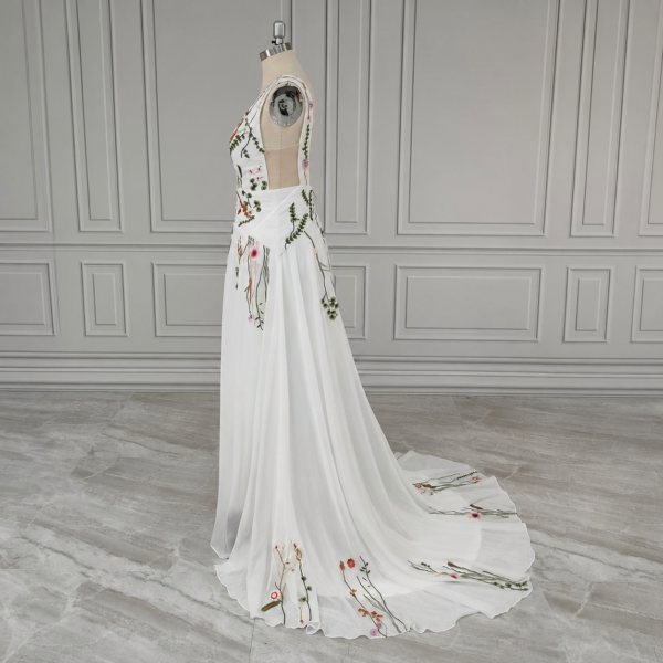 Enchanted Garden Floral Boho Wedding Dress