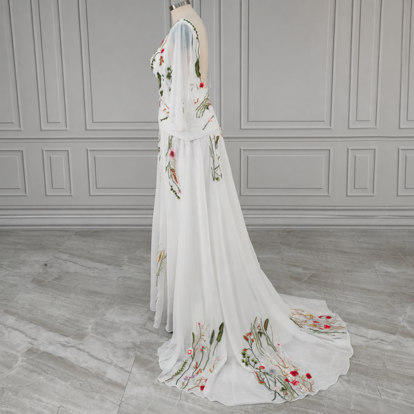 Enchanted Garden Floral Boho Wedding Dress