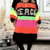 Color Block V-Neck Long Sleeve Boho Sweater Dress - Spirit and Rebel