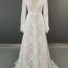 Elegant Boho Floral Lace V Neck Wedding Dress White – Spirit & Rebel