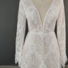 Elegant Boho Floral Lace V Neck Wedding Dress White – Spirit & Rebel
