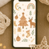 20251118_1709_Boho Christmas iPhone Mockup_remix_01kabr1260ffgbqxptc1heggkf Boho Christmas Phone Wallpaper – Cozy Reindeer & Retro Tree Holiday Aesthetic | Instant Download