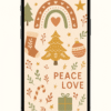 Boho Christmas Phone Wallpaper – Retro Warm ‘Peace & Love’ Holiday Background | Instant Download