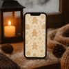 Boho Gingerbread Christmas Phone Wallpaper – Cozy Neutral Holiday Pattern