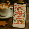 20251118_2347_Cozy Cafe Wallpaper_remix_01kacew9m4egka03bp6s67qf5c Boho Christmas Embroidered Phone Wallpaper – “I Have Permission to Rest This Holiday” – Main image