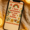 20251118_2351_Cozy Phone Wallpaper Scene_remix_01kacf2xxsf99thgtv78q2ptfh Boho Christmas Embroidered Phone Wallpaper – “I Have Permission to Rest This Holiday” – Gallery image