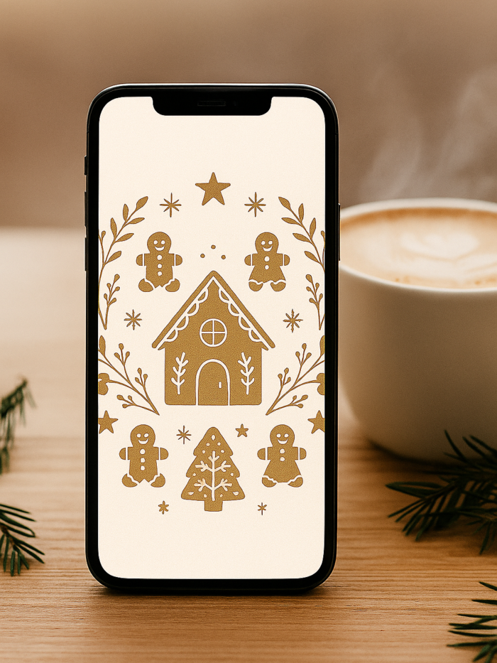 20251119_0134_Gingerbread Themed Phone Wallpaper_remix_01kacmzvgbfnetnf0s1zqmk78f Cozy Gingerbread House Christmas Phone Wallpaper