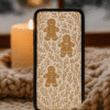 Gingerbread Christmas Phone Wallpaper – Cute Cookie & Botanical Pattern | Boho Aesthetic