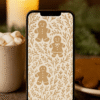 Gingerbread Christmas Phone Wallpaper – Cute Cookie & Botanical Pattern | Boho Aesthetic