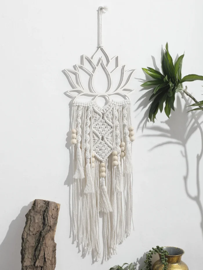 Boho Artwork Lotus Macrame Wall Hanging