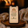 20251119_0016_Cozy Fireplace Ambiance_remix_01kacgh1q9e9c8jvdzq3agjaxe Christmas Quote Phone Wallpaper – “I Welcome a Calm Holiday Season”