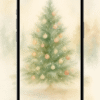 Soft Pastel Christmas Tree in Falling Snow – Christmas Phone Wallpaper