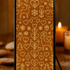 Folk-Art Gingerbread Hearts & Reindeer Pattern – Christmas Phone Wallpaper