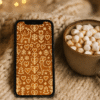 Folk-Art Gingerbread Hearts & Reindeer Pattern – Christmas Phone Wallpaper