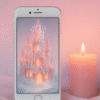 Sugar-Crystal Peppermint Castle Glow – Christmas Phone Wallpaper