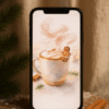 Cozy Gingerbread Latte Christmas Phone Wallpaper