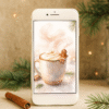 Cozy Gingerbread Latte Christmas Phone Wallpaper