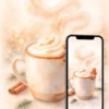 Cozy Gingerbread Latte Christmas Phone Wallpaper