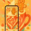 20251202_2135_Whimsical Holiday Mug_remix_01kbg8wfcafqarspp2x2f8z7kk Gingerbread Candy Mug Christmas Wallpaper