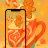 20251202_2135_Whimsical Holiday Mug_remix_01kbg8wfcbet4b3sz976k52mg6 Gingerbread Candy Mug Christmas Wallpaper