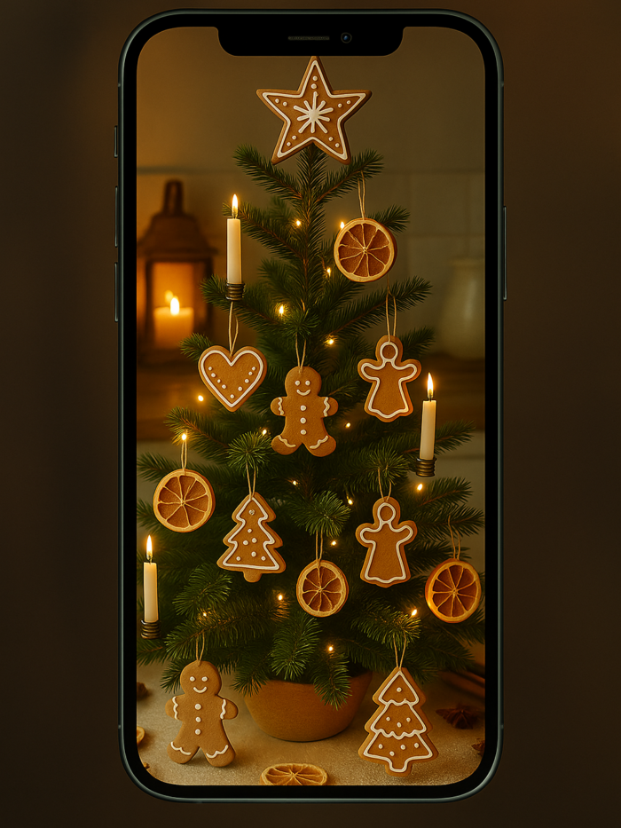 Gingerbread Kitchen Christmas Tree Wallpaper