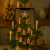 20251202_2213_Festive Phone Display_remix_01kbgb0hbefemr15n7e3exajc0 Gingerbread Kitchen Christmas Tree Wallpaper