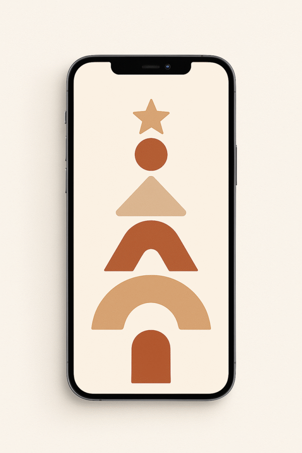 Minimalist Christmas Tree Aesthetic Boho Christmas Wallpaper