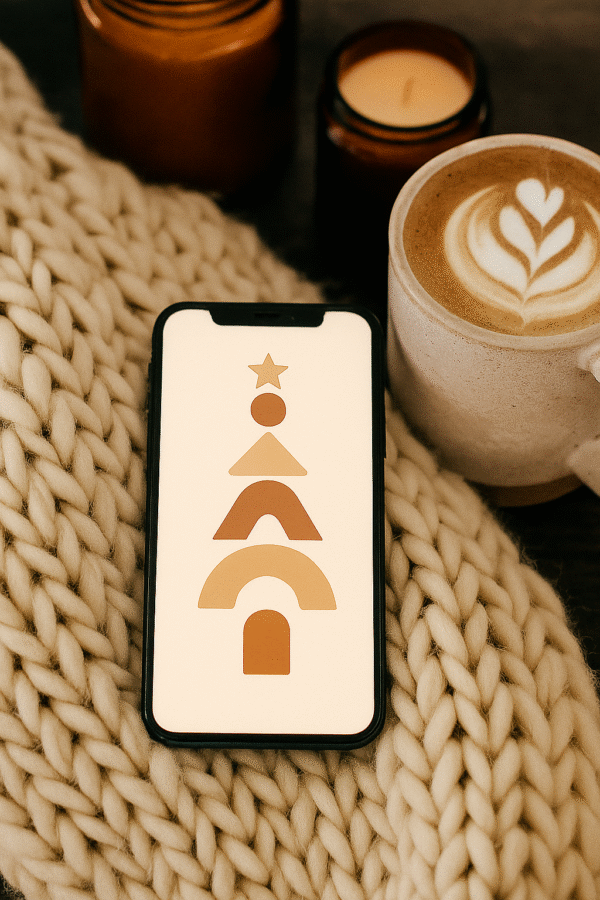 Minimalist Christmas Tree Aesthetic Boho Christmas Wallpaper