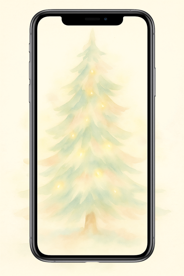 20251202_2257_Phone Wallpaper Mockup_remix_01kbgdgzrtfrctbbqdt3cp3th2 Pastel Glow Christmas Tree – Christmas Phone Wallpaper