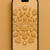 Gingerbread Snowflake Mandala – Christmas Phone Wallpaper