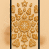 Gingerbread Snowflake Mandala – Christmas Phone Wallpaper