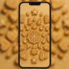 Gingerbread Snowflake Mandala – Christmas Phone Wallpaper