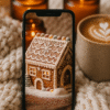 Gingerbread Hearth Glow – Christmas Phone Wallpaper