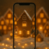 20251202_2341_Dreamy Gingerbread Village_remix_01kbgg2acke639pftr3h958scx Gingerbread Village Glow – Christmas Phone Wallpaper