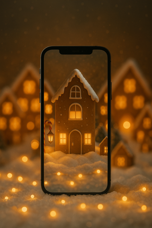 20251202_2341_Dreamy Gingerbread Village_remix_01kbgg2acke639pftr3h958scx Gingerbread Village Glow – Christmas Phone Wallpaper