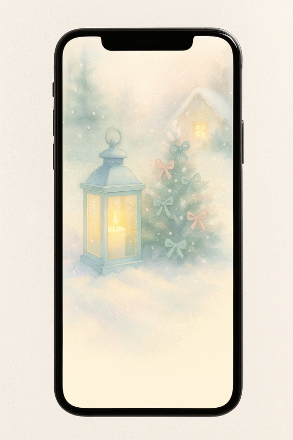 20251203_0917_Winter Lantern Wallpaper_remix_01kbhh22xtfyqr3jkt7bms9c22 Soft Glow Cottage Lantern – Christmas Phone Wallpaper
