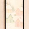 20251203_0935_Phone Wallpaper Mockup_remix_01kbhj3bj0fxaa8pqyv3w0yk71 Snowy Pastel Cottage Village – Christmas Phone Wallpaper