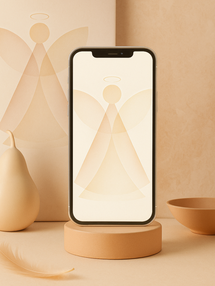 Soft Pastel Angel Glow – Christmas Phone Wallpaper