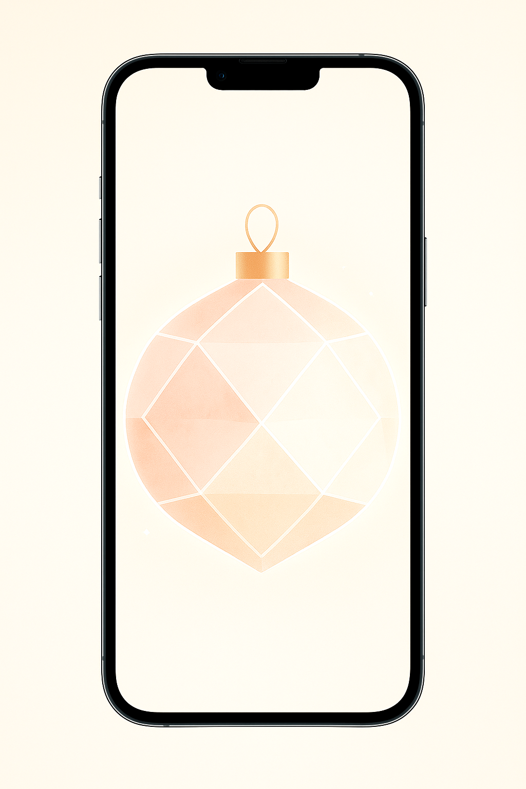 20251203_1014_Phone Wallpaper Mockup_remix_01kbhmapwsfa38rynyg5my7j4r Blush-Pink Diamond Ornament Glow – Christmas Phone Wallpaper
