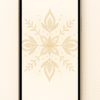 20251203_1020_Phone Wallpaper Mockup_remix_01kbhmnypsfqe9sjmz38dg1prd Golden Folk-Art Snowflake – Christmas Phone Wallpaper
